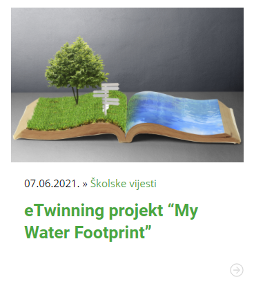 Portal za kole: eTwinning projekt My Water Footprint