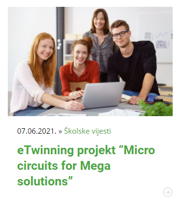 Portal za kole: eTwinning projekt Micro circuits for Mega solutions