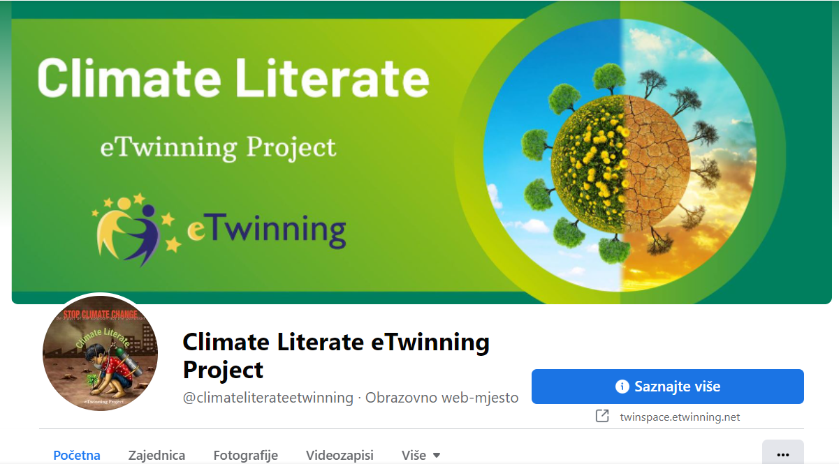 Facebook eTwinning project Climate Literate