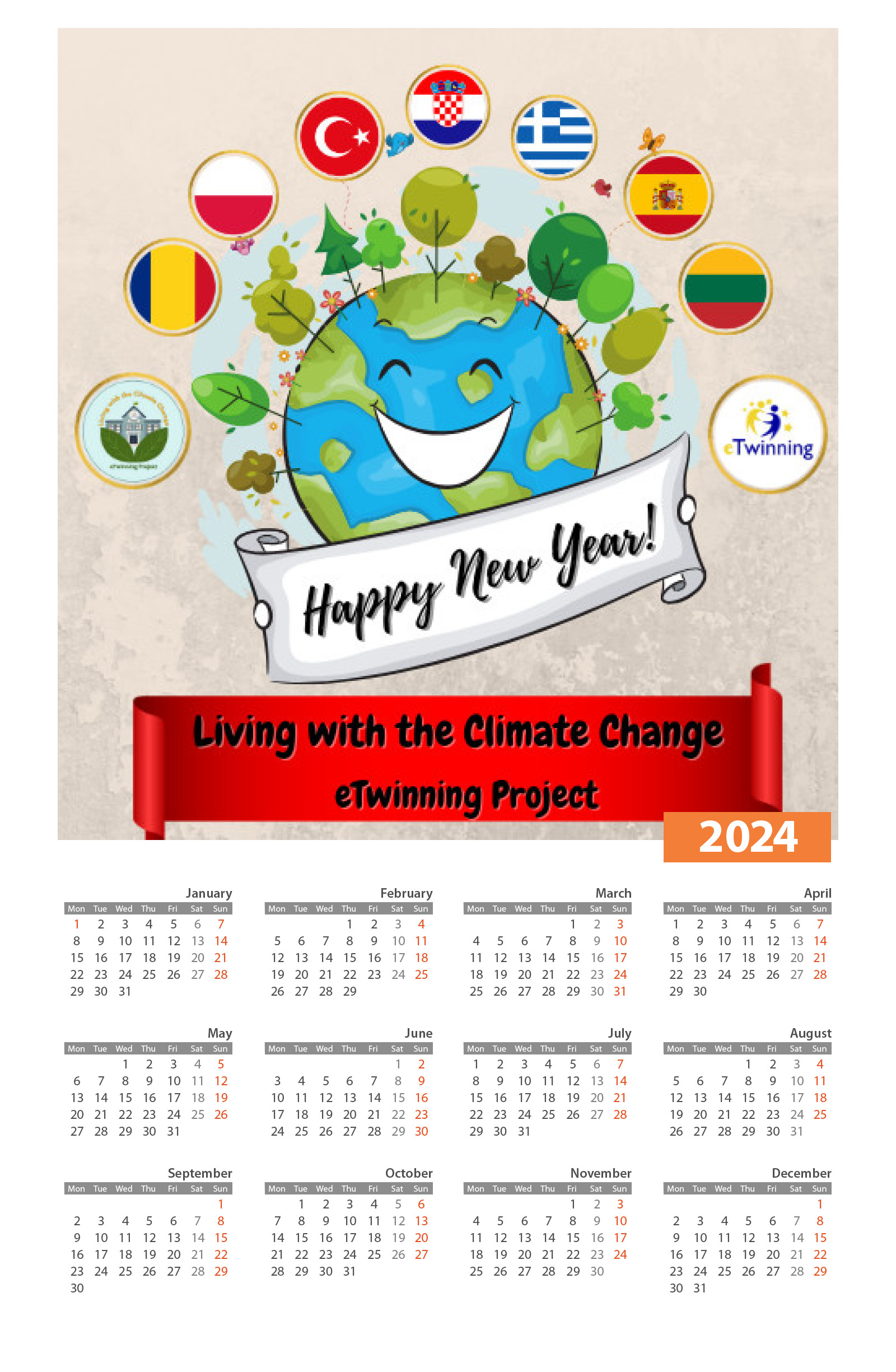 kalendar - eTwinning projekt Living with the Climate Change